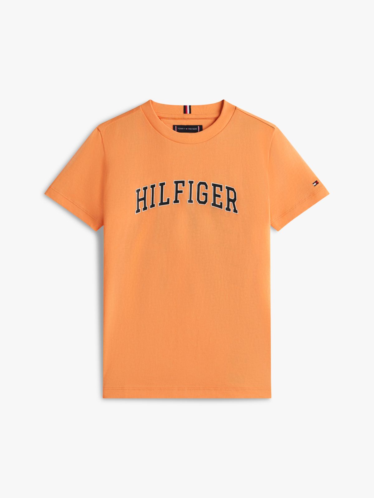Logo Crew Neck Jersey T-Shirt — Orange