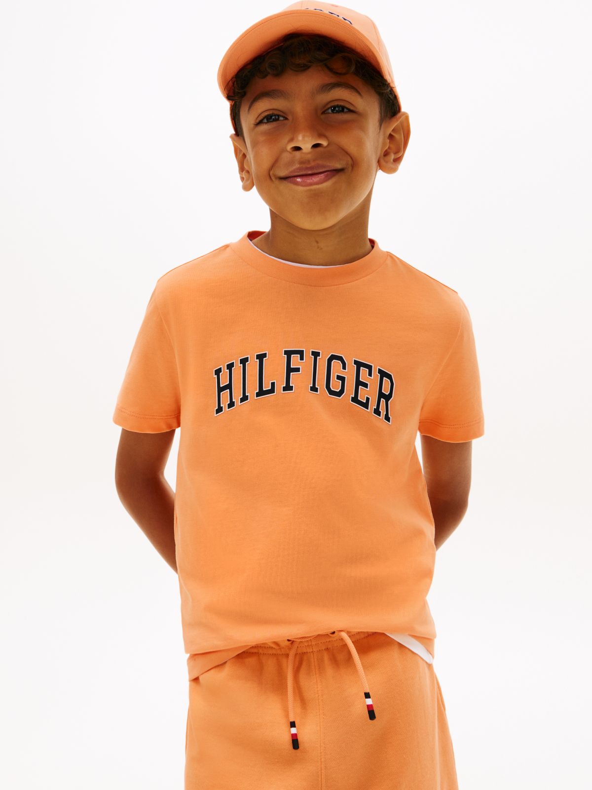 Logo Crew Neck Jersey T-Shirt — Orange
