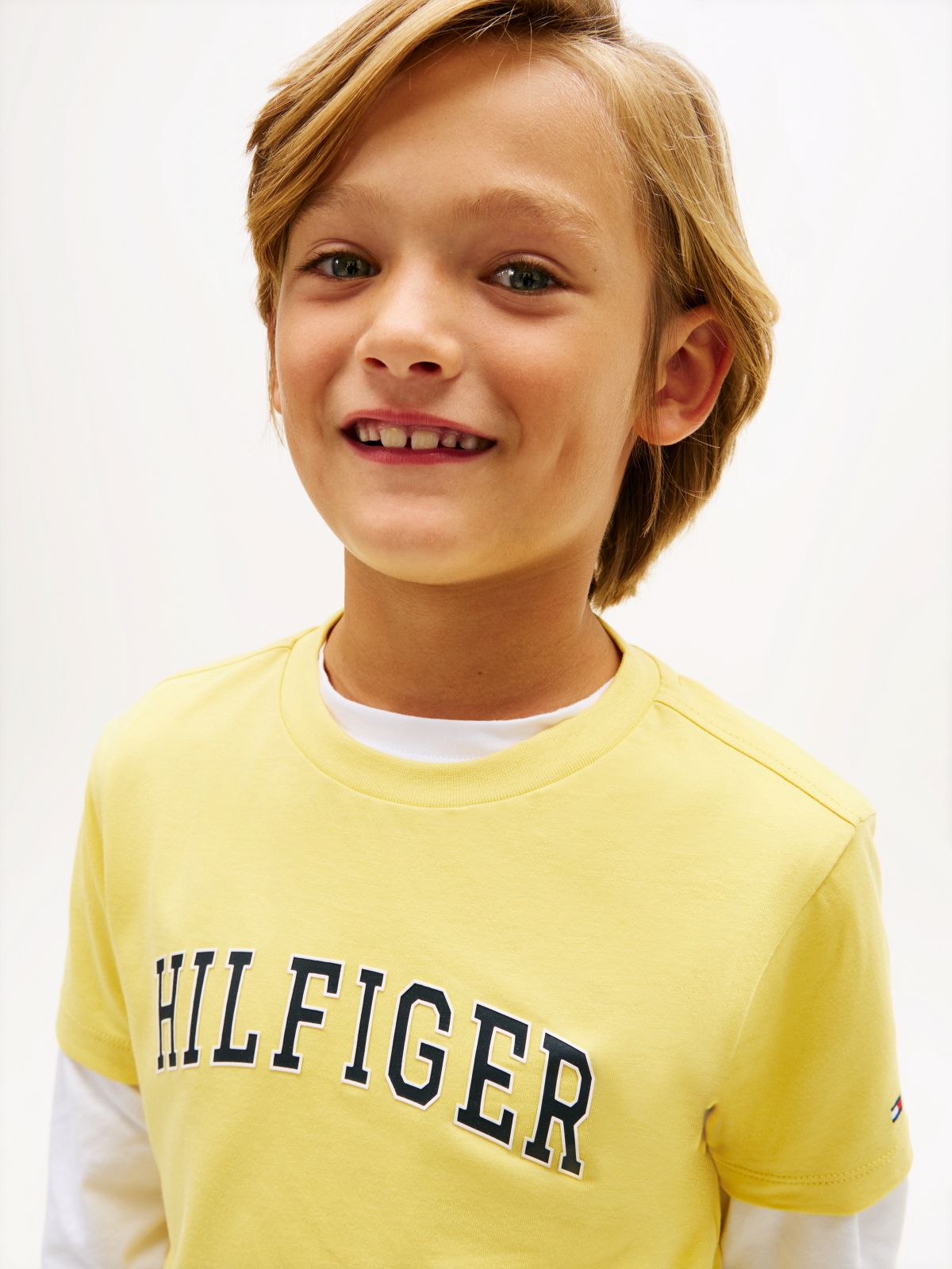 Logo Crew Neck Jersey T-Shirt — Yellow