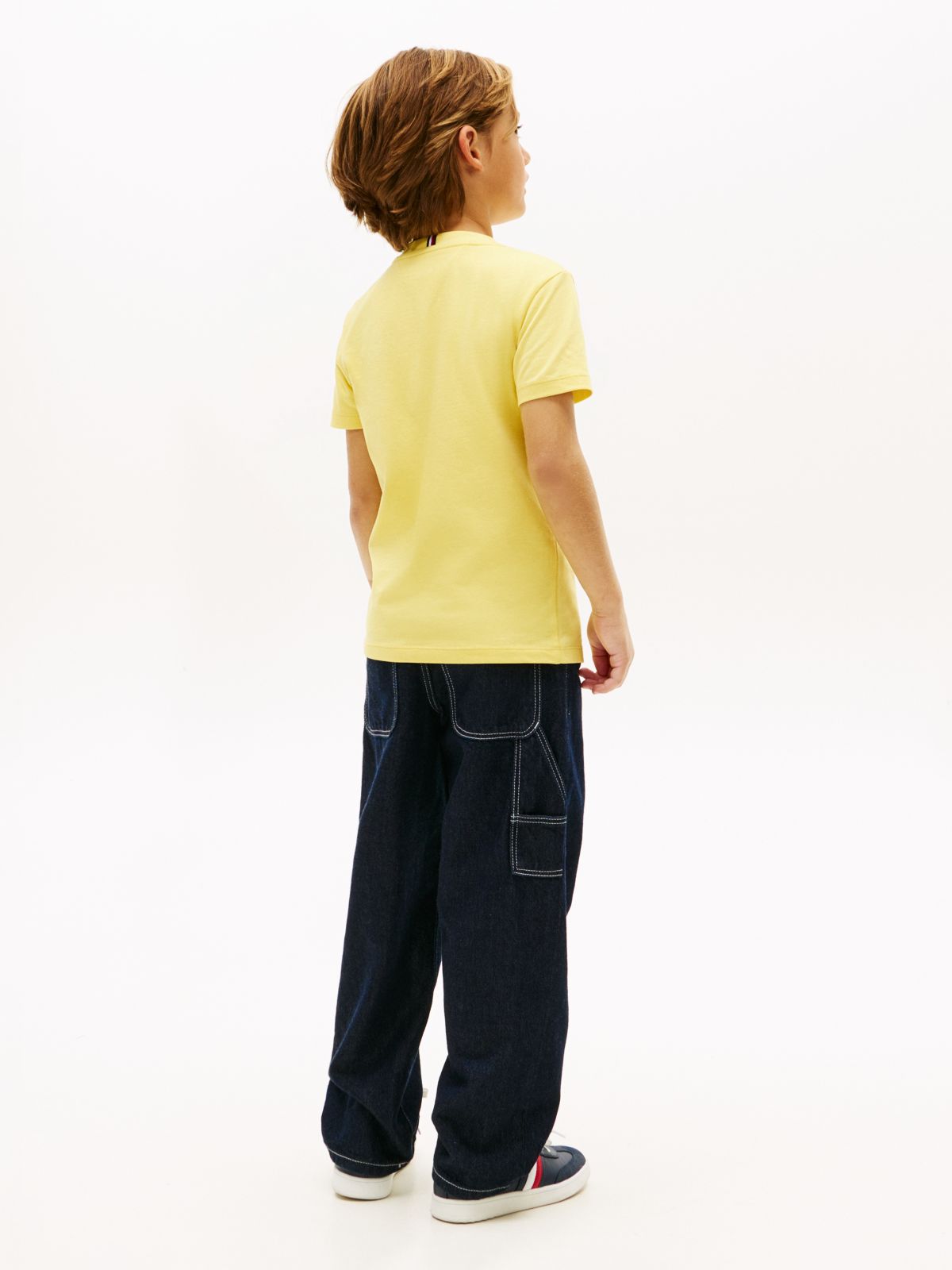 Logo Crew Neck Jersey T-Shirt — Yellow