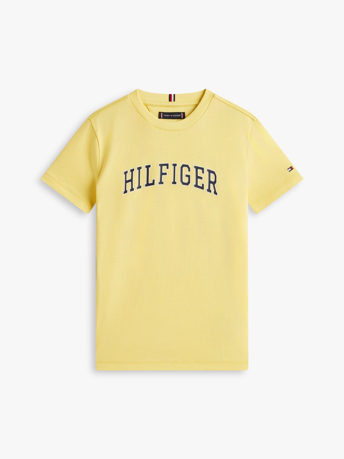 Logo Crew Neck Jersey T-Shirt — Yellow