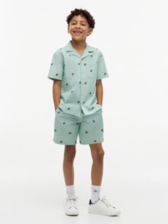 Ithaca Stripe Logo Embroidery Short Sleeve Shirt — Green 2