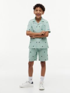 Ithaca Stripe Logo Embroidery Relaxed Shorts — Green 2