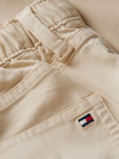 Herringbone Barrel Leg Twill Trousers — Beige 6