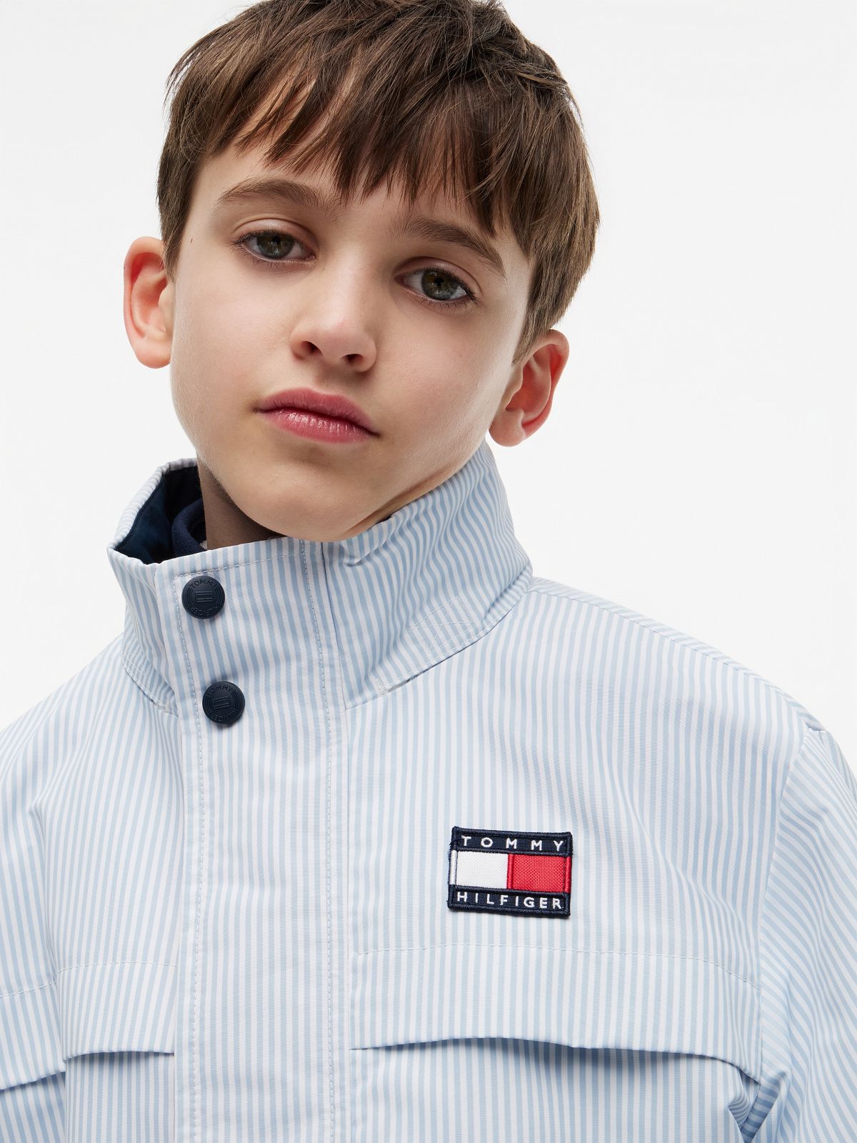 Stripe Logo Relaxed Regatta Jacket — Blue