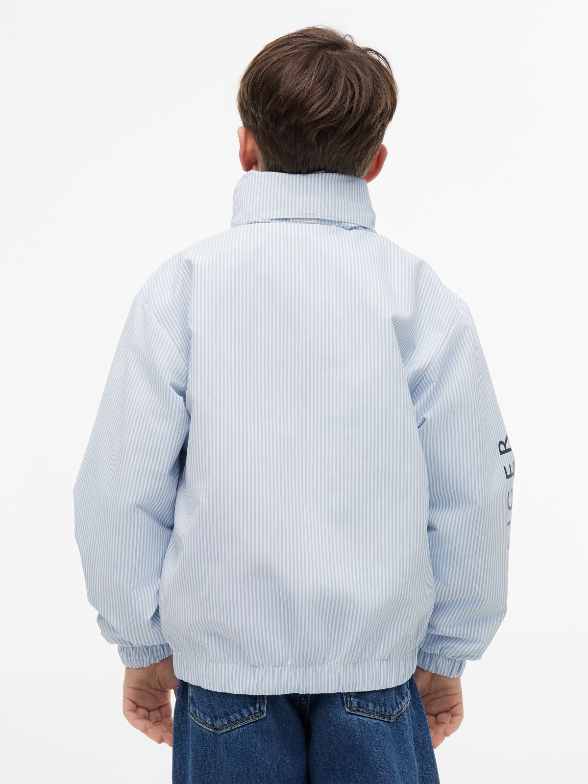 Stripe Logo Relaxed Regatta Jacket — Blue