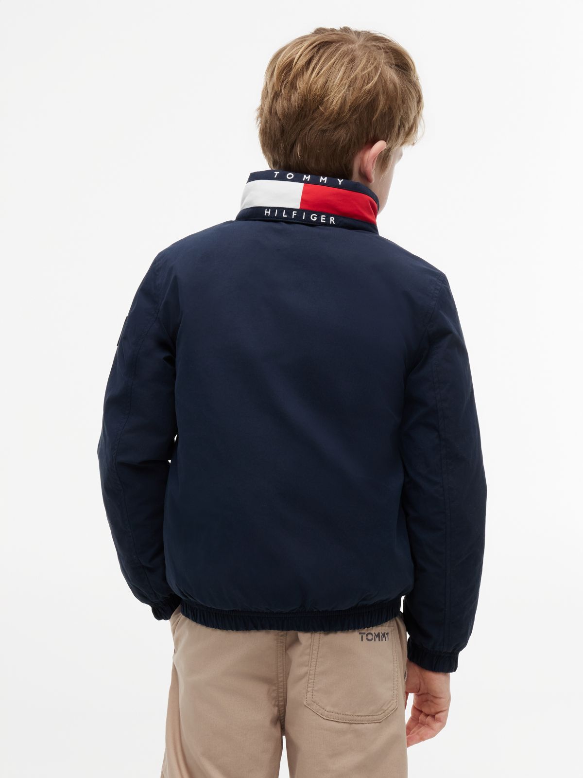 Essential Logo Collar Padded Jacket — Blue