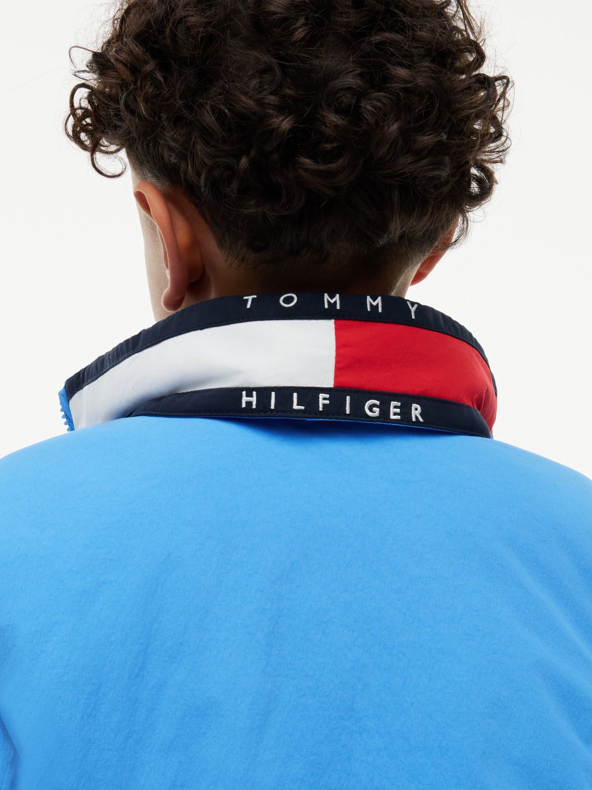 Essential Logo Collar Padded Jacket — Blue