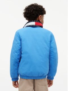 Essential Logo Collar Padded Jacket — Blue 5