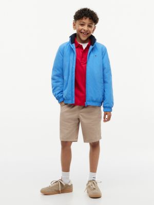 blue essential gewatteerd jack met logokraag voor jongens - tommy hilfiger
