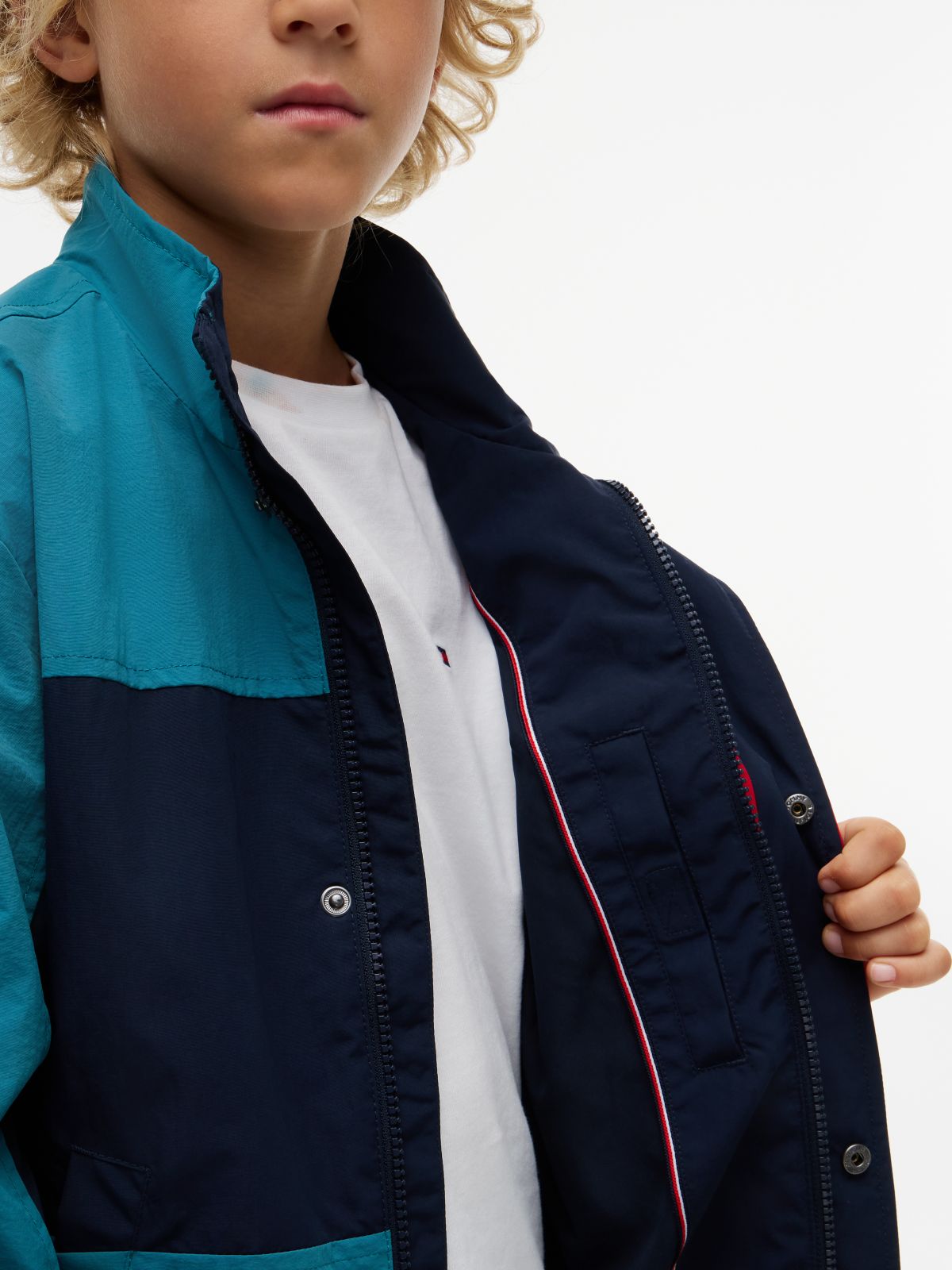 Flag Embroidery Relaxed Jacket — Blue