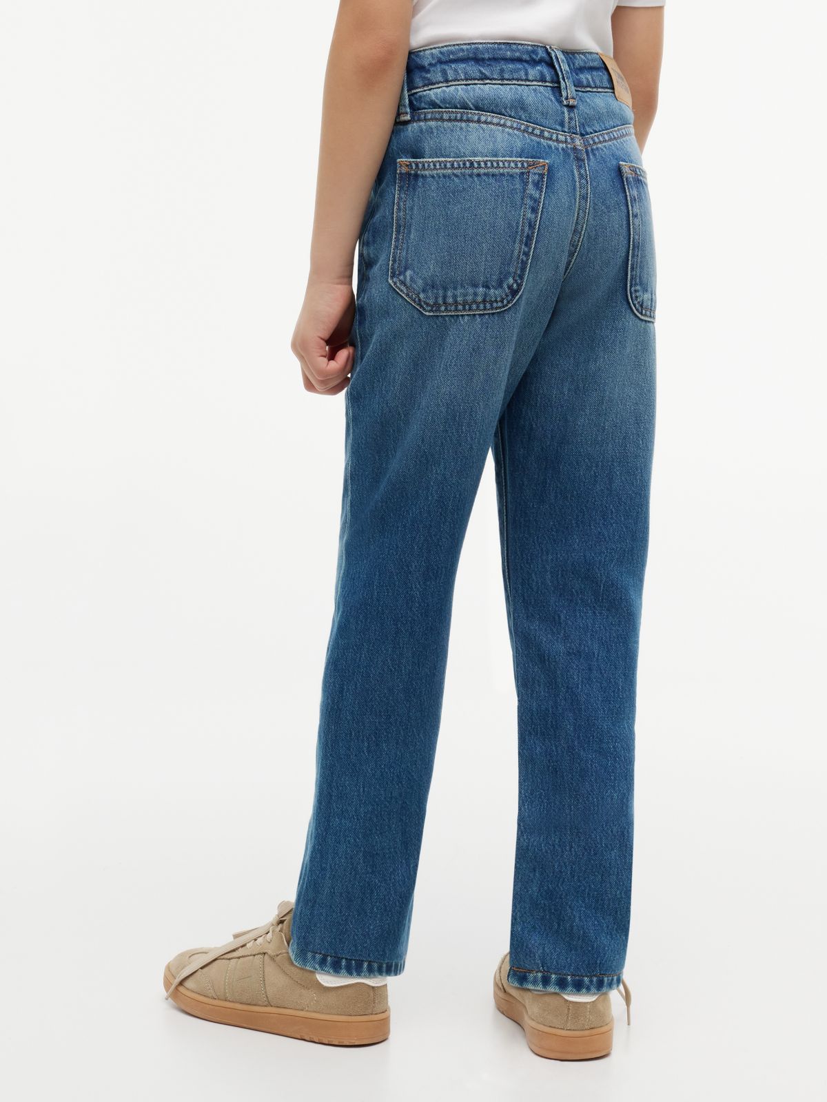 Whiskered Vintage Straight Jeans — Blue