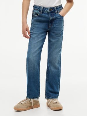 jean droit vintage à moustaches blue pour garçons tommy hilfiger