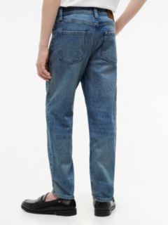 Signature Tape Faded Regular Jeans — Blue 4