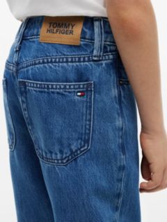 Flag Embroidery Faded Straight Jeans — Blue 3