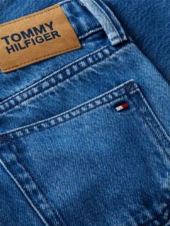 Flag Embroidery Faded Straight Jeans — Blue 6