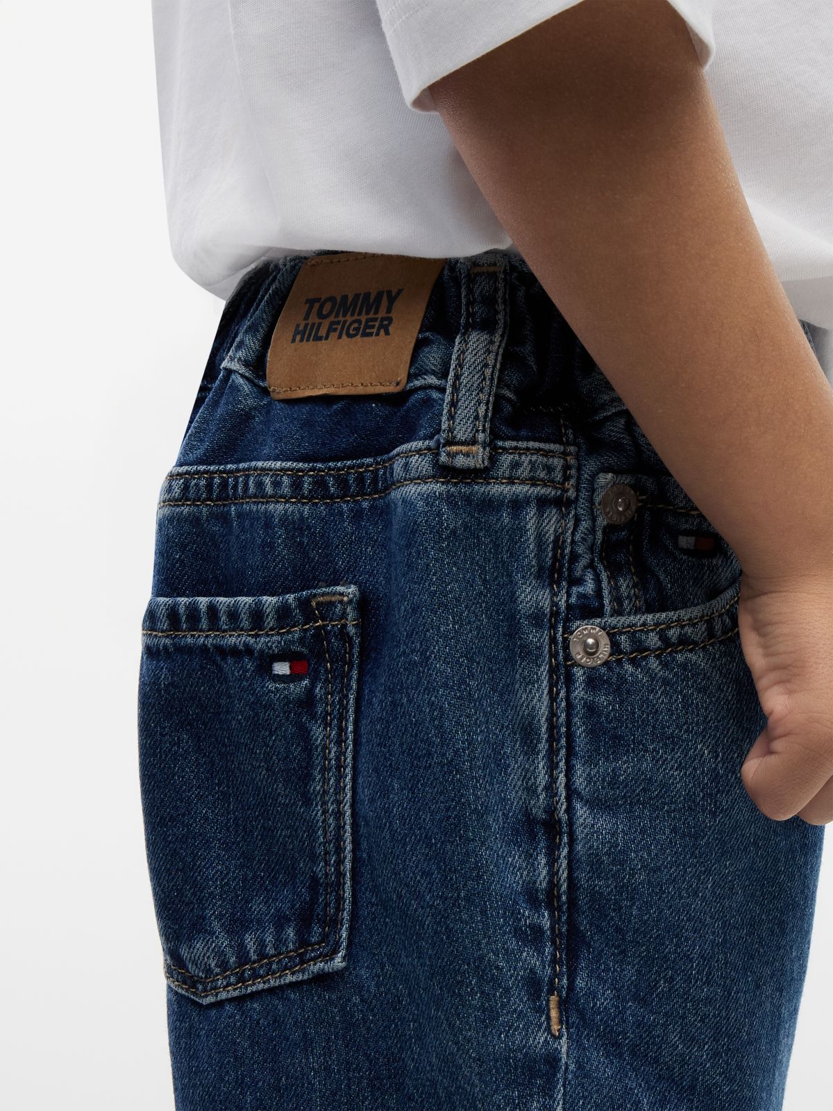 Elasticated Waist Wide Leg Jeans — Blue