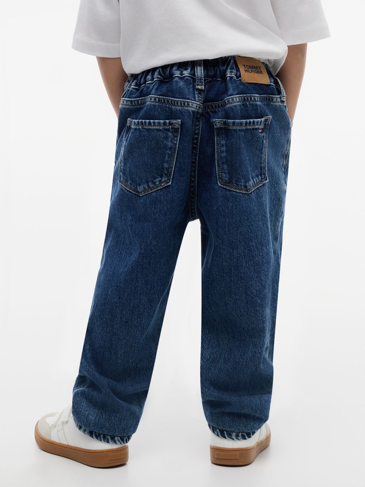 Elasticated Waist Wide Leg Jeans — Blue