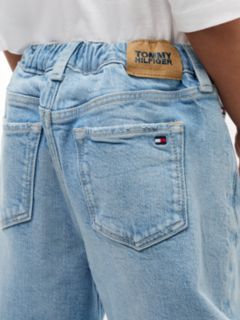 Whiskered Elasticated Waist Wide Jeans — Blue 3