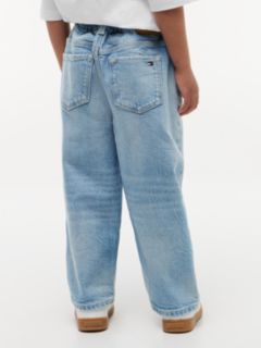 Whiskered Elasticated Waist Wide Jeans — Blue 4