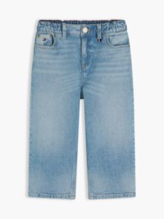 Whiskered Elasticated Waist Wide Jeans — Blue 5