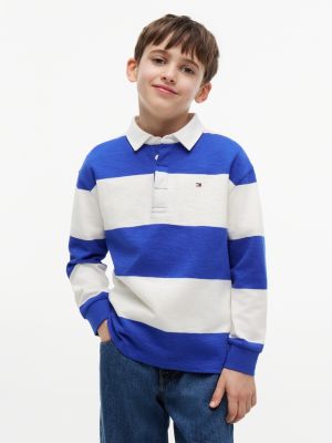 multi regular fit stripe long sleeve polo shirt for boys tommy hilfiger