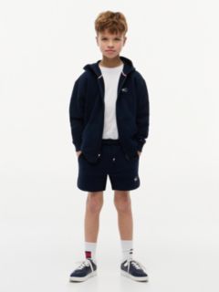 Tonal Flag Logo Terry Sweat Shorts — Blue 2