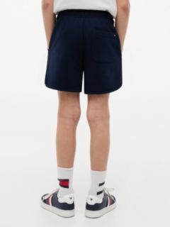 Tonal Flag Logo Terry Sweat Shorts — Blue 4
