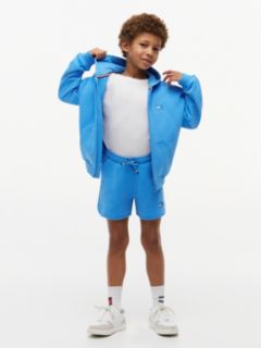 Tonal Flag Logo Terry Sweat Shorts — Blue 2