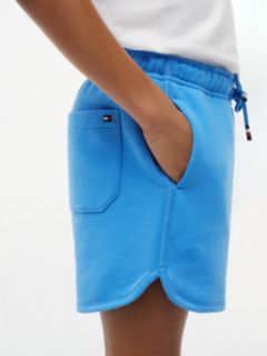 Tonal Flag Logo Terry Sweat Shorts — Blue 3