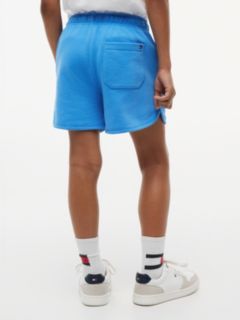 Tonal Flag Logo Terry Sweat Shorts — Blue 4
