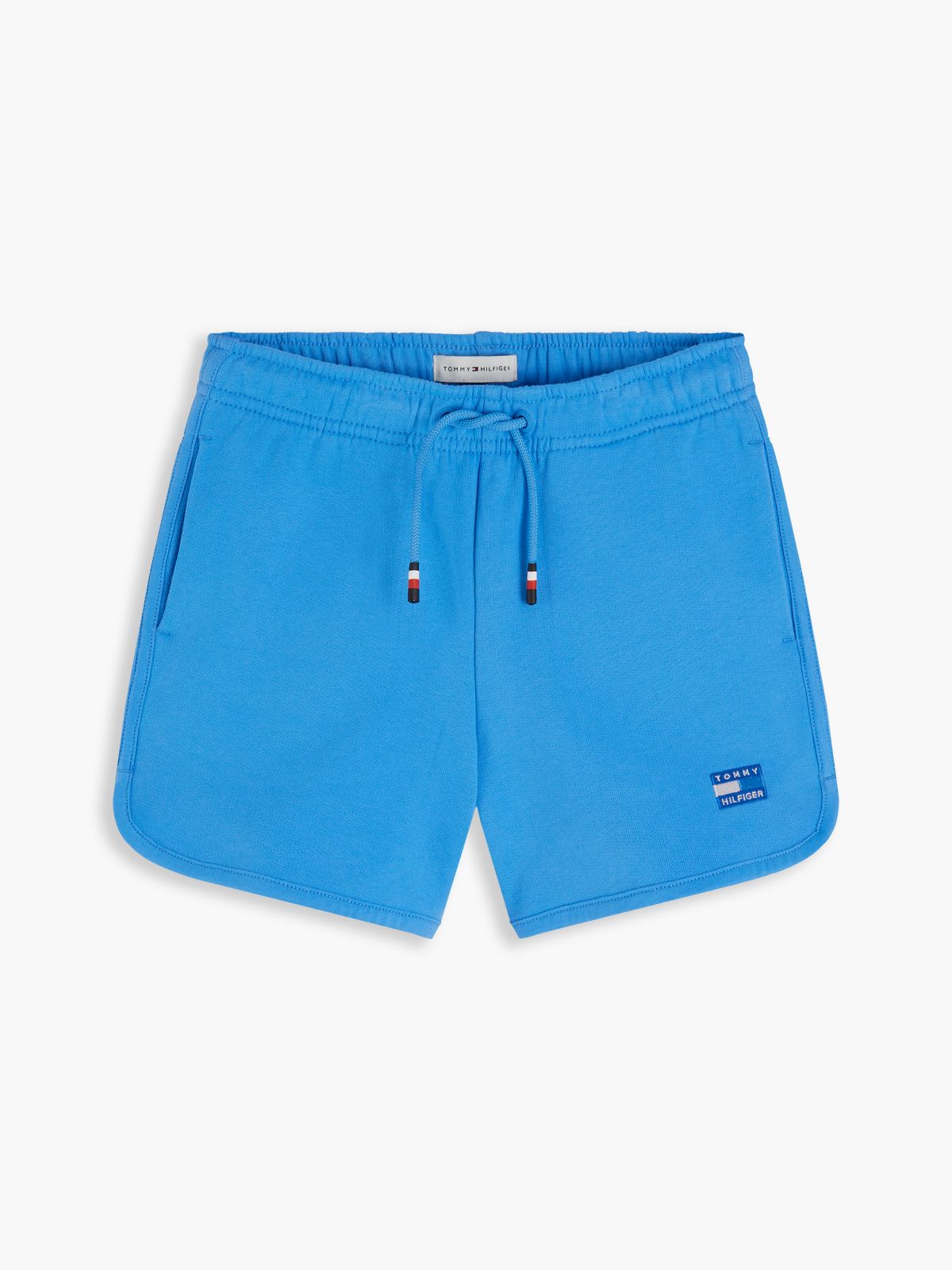 Tonal Flag Logo Terry Sweat Shorts — Blue