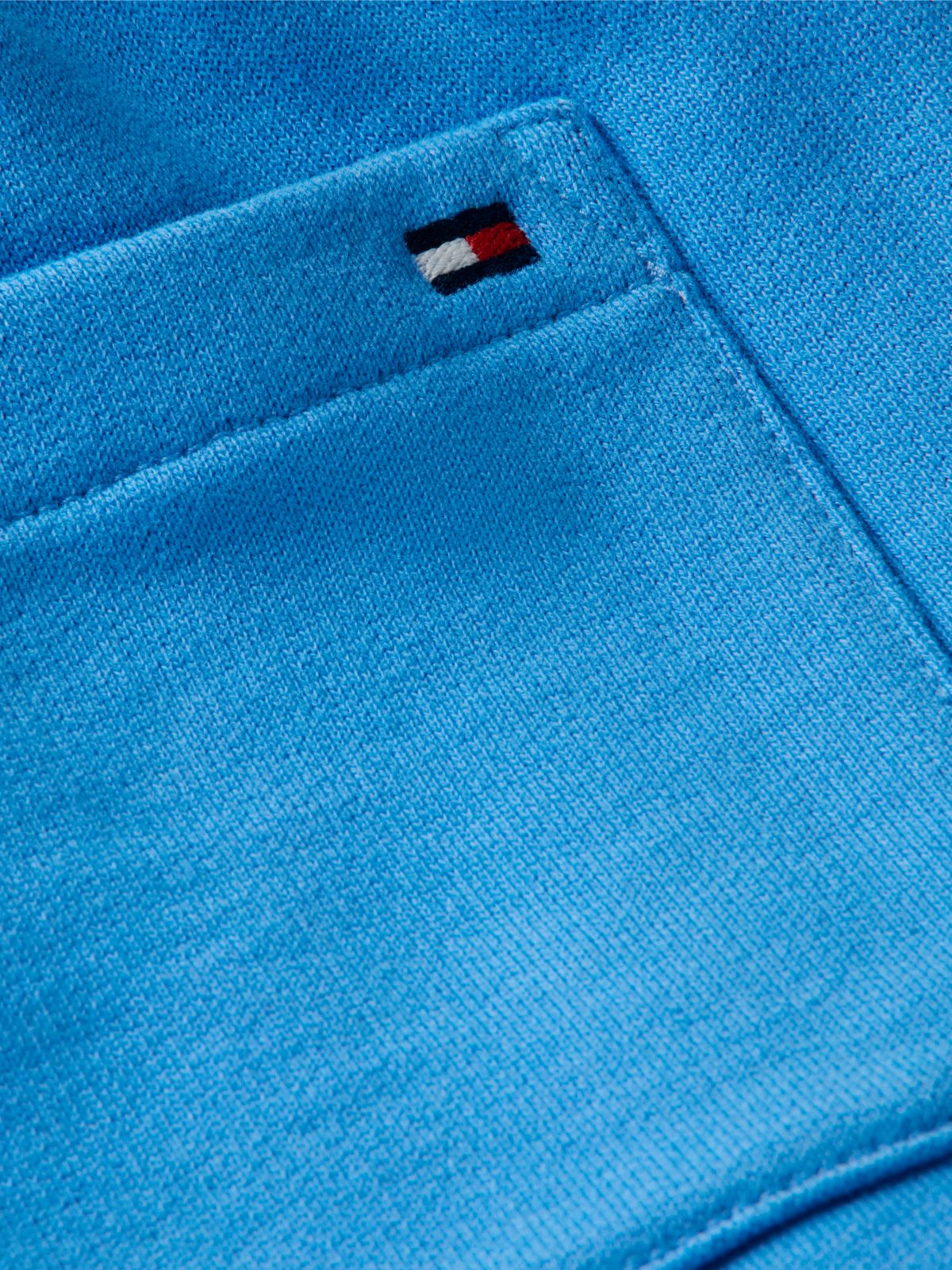 Tonal Flag Logo Terry Sweat Shorts — Blue