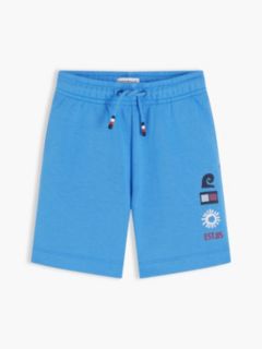 Graphic Terry Wide Leg Sweat Shorts — Blue 5