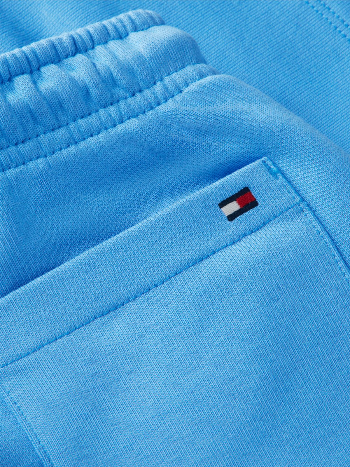 Graphic Terry Wide Leg Sweat Shorts — Blue
