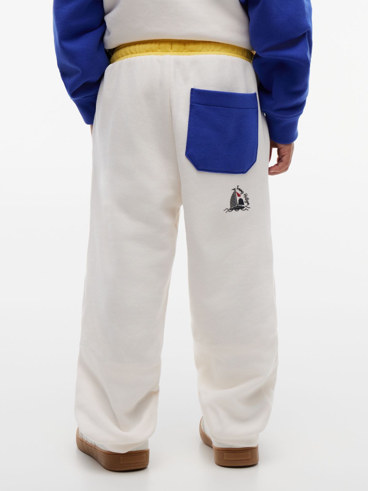 Back Logo Graphic Cuffed Leg Joggers — Multi