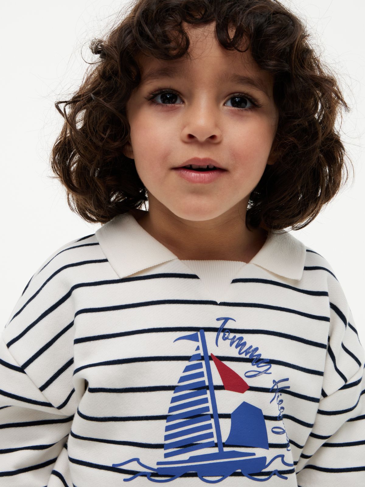 Logo Graphic Polo Collar Sweatshirt — Multi