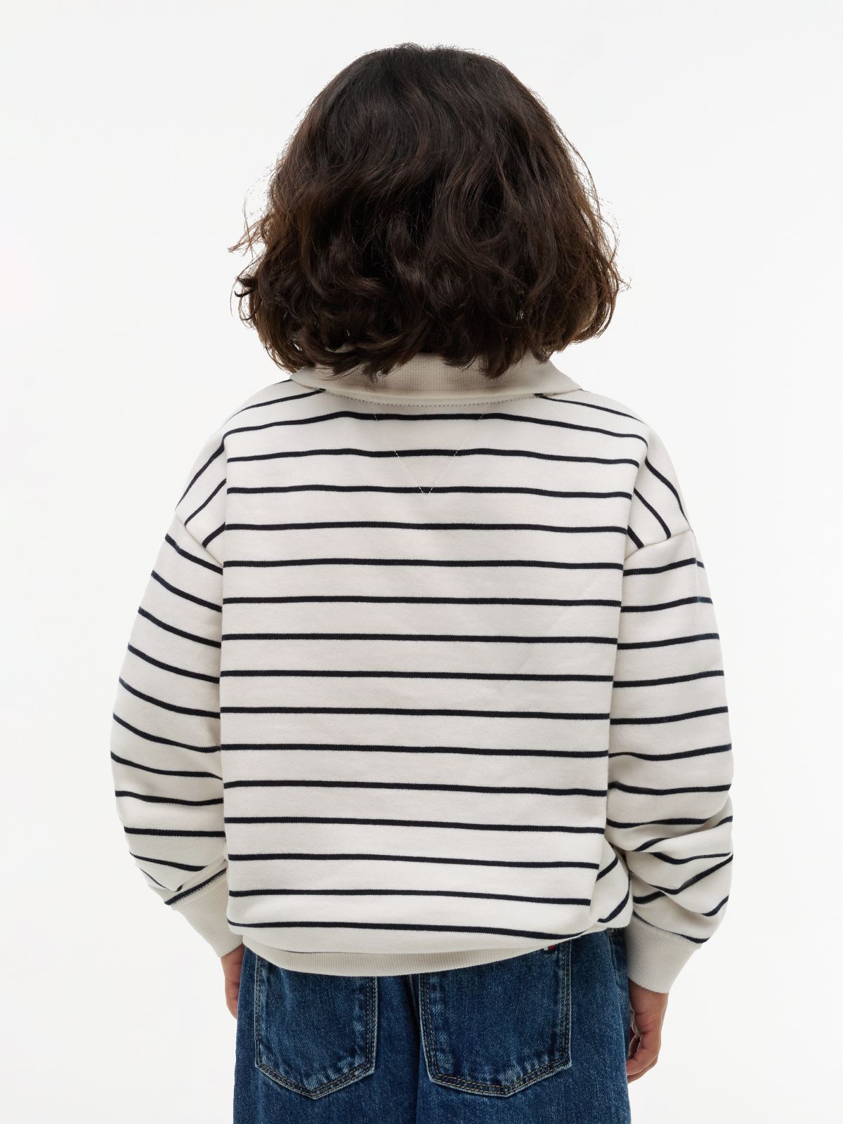 Logo Graphic Polo Collar Sweatshirt — Multi