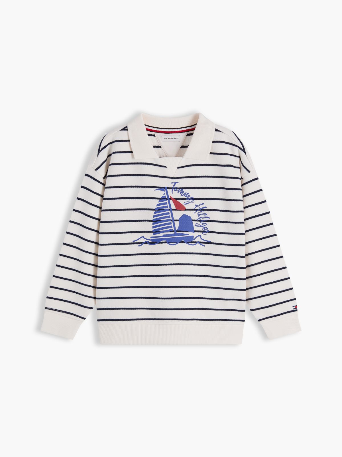 Logo Graphic Polo Collar Sweatshirt — Multi