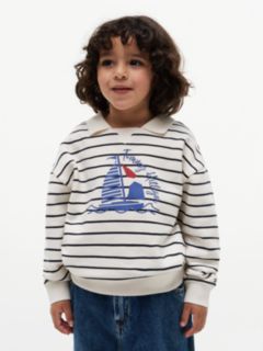 Logo Graphic Polo Collar Sweatshirt — Multi 1
