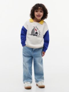 Logo Graphic Polo Collar Sweatshirt — Multi 2