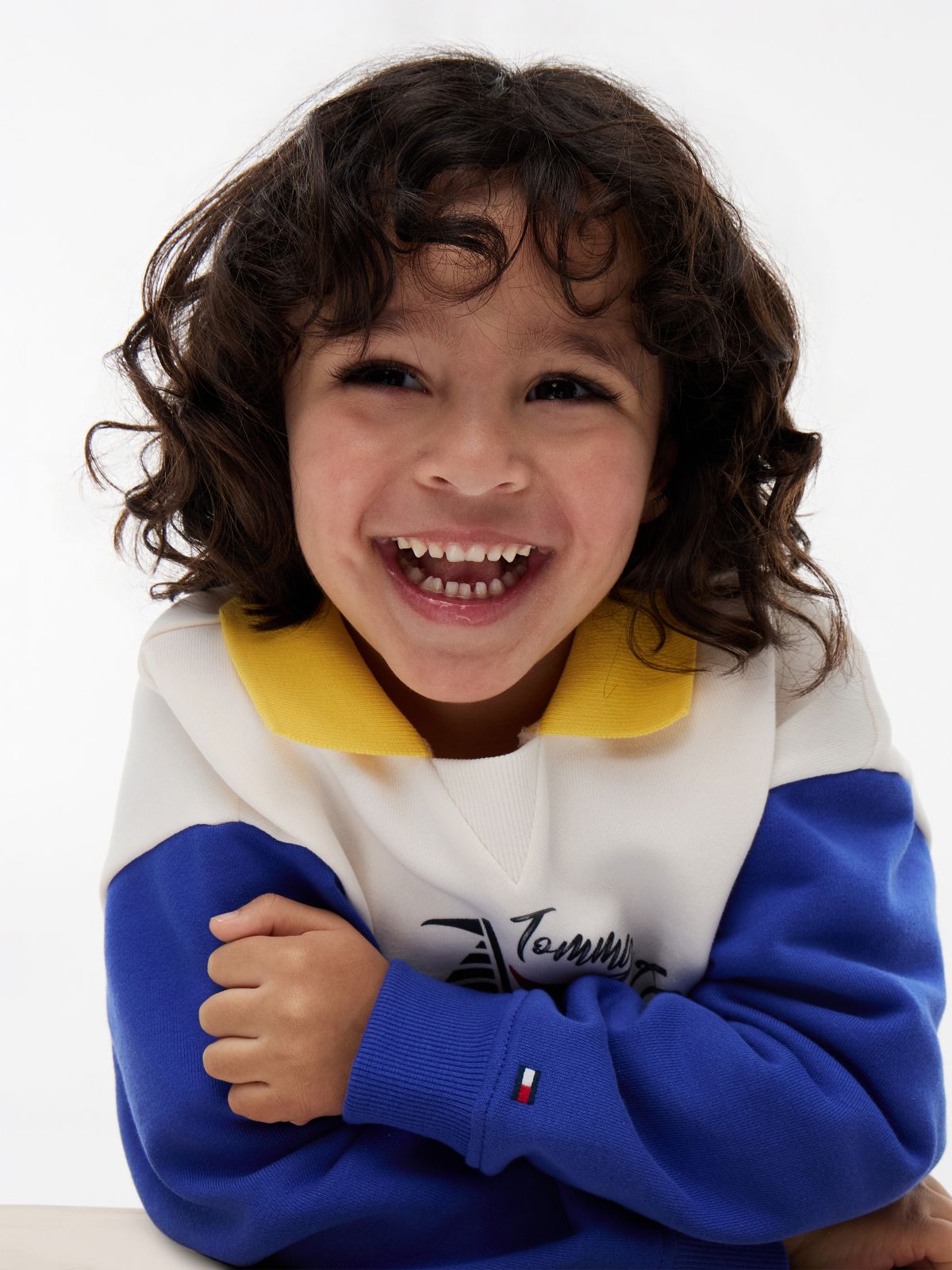 Logo Graphic Polo Collar Sweatshirt — Multi
