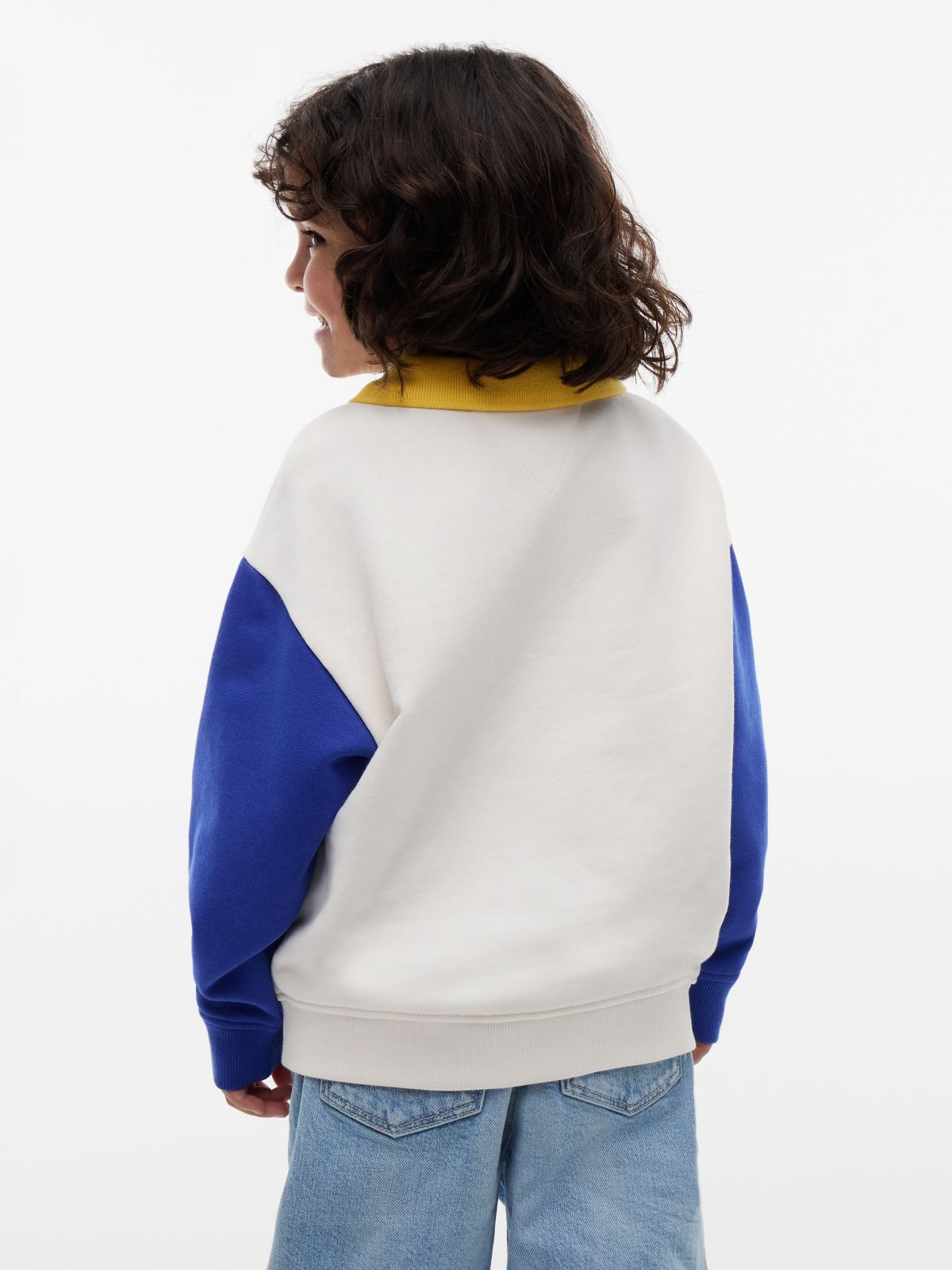 Logo Graphic Polo Collar Sweatshirt — Multi