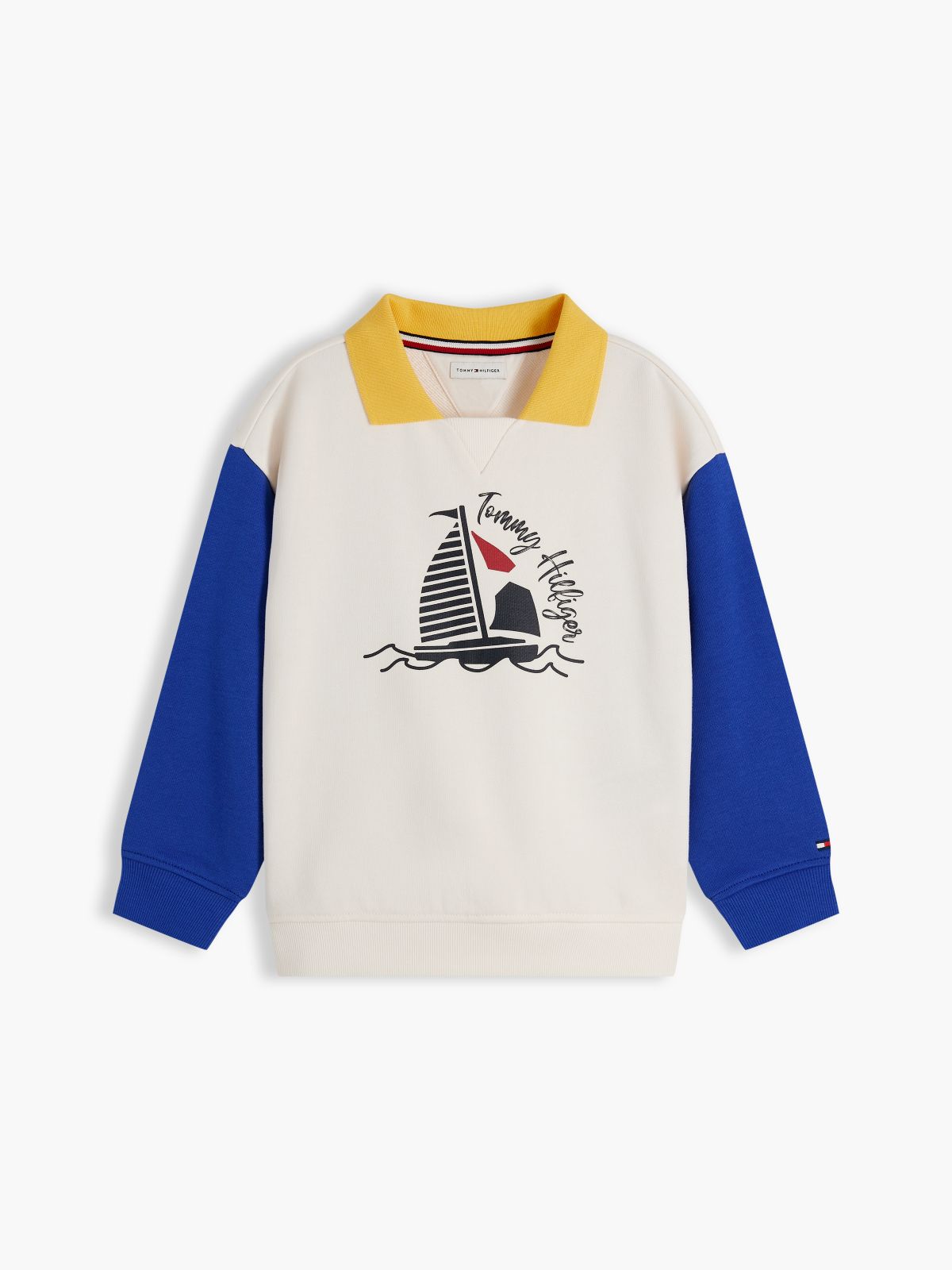 Logo Graphic Polo Collar Sweatshirt — Multi