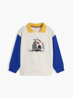 Logo Graphic Polo Collar Sweatshirt — Multi 5