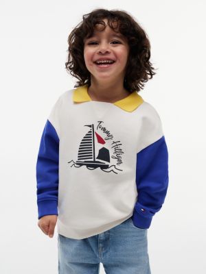 multi sweatshirt met logo en polokraag voor jongens - tommy hilfiger