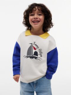 Logo Graphic Polo Collar Sweatshirt — Multi 1