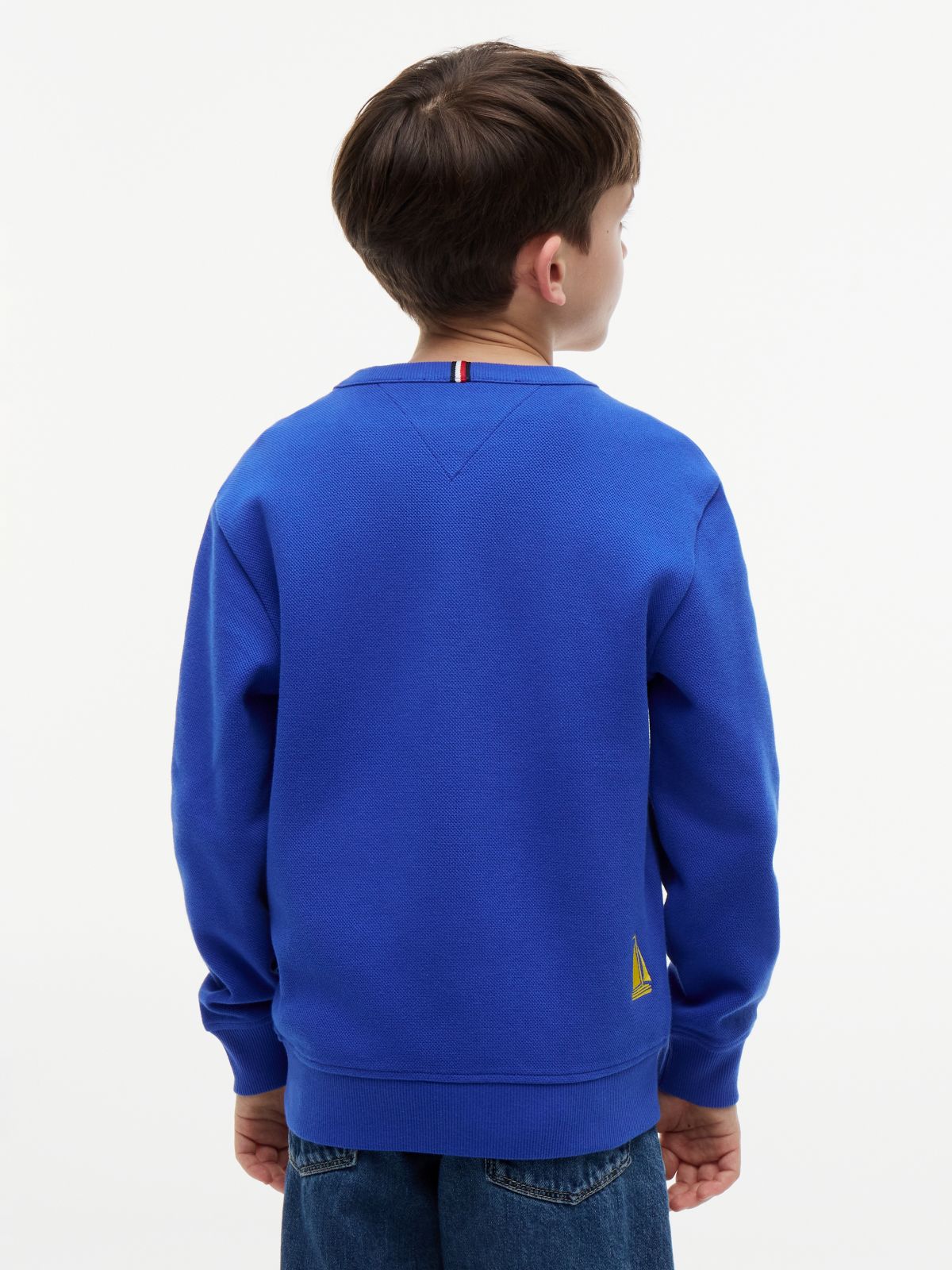 Logo Interlock Pique Sweatshirt — Blue