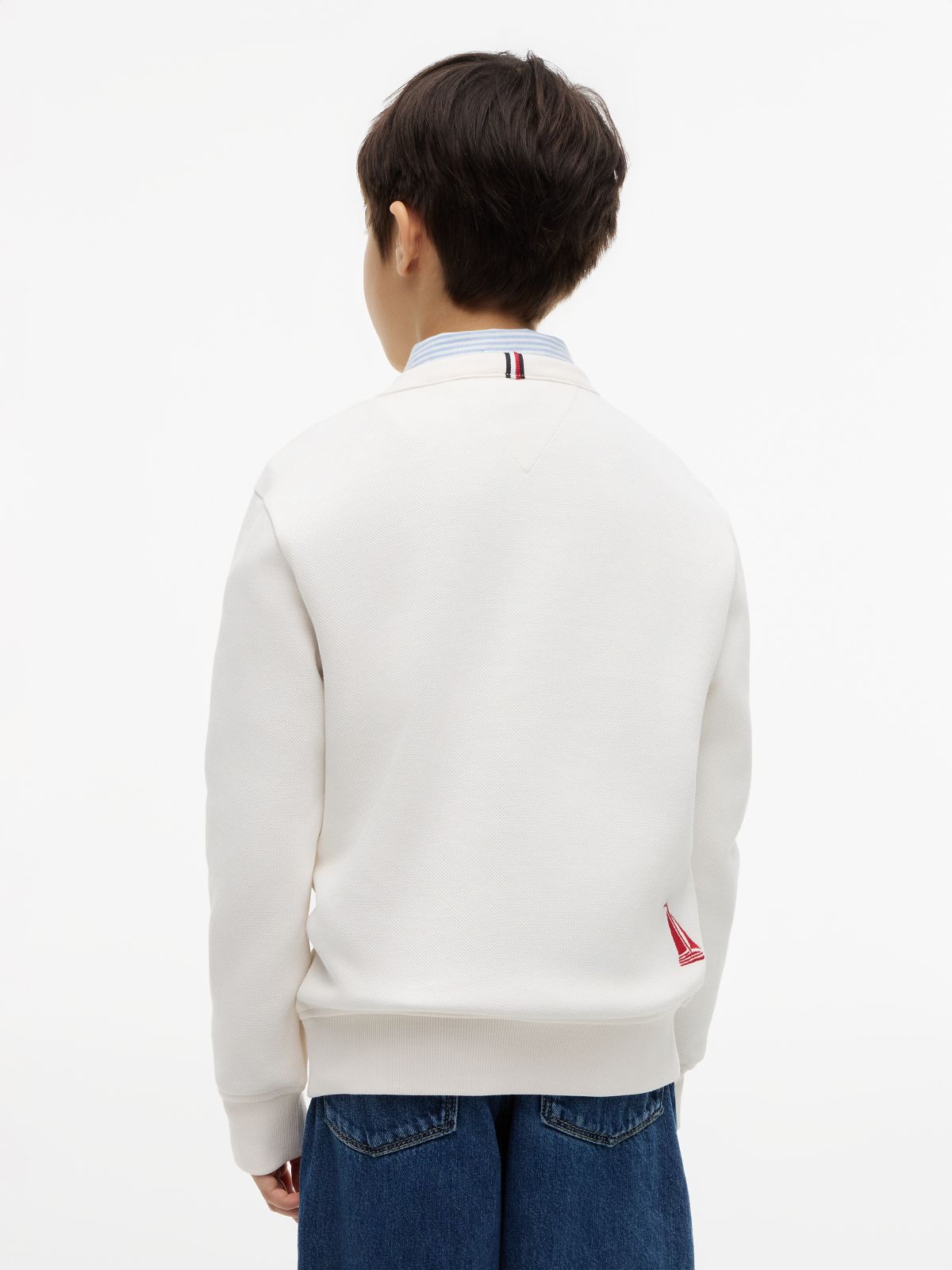 Logo Interlock Pique Sweatshirt — Beige
