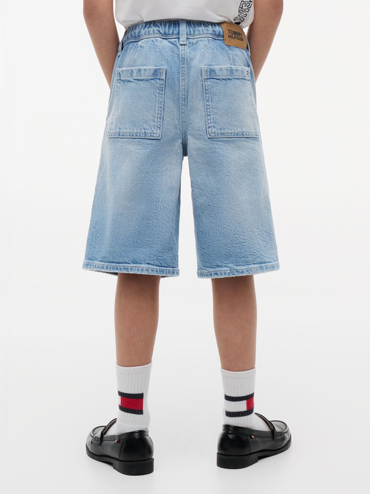 Faded Loose Denim Shorts — Blue